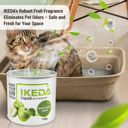 IKEDA 120g Green Apple Scent Liquid Air Freshener, Long Lasting Fruity Fragrance, Powerful Odor Eliminator for Car Home Office,