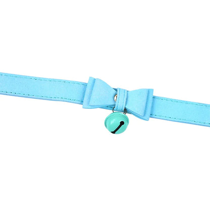 6 Colors Sexy PU Leather Bowknot Necklace Collar With Bell Bdsm Cosplay Slave For Women Bondage Gothic Choker Exotic Accessories