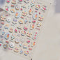 Grid Patterned Star Bowknot Cherry Polka Dot Line Colorful Geometric Five-pointed Star Adhesive Nail Art Sticker Manicure Decal