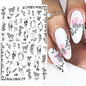 3d Nail Art Decals Spring Booming Violets Lavenders Purple Blue Pink Flowers Butterflys Stickers Decoration For Nail Tips Beauty