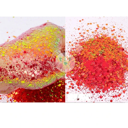 5g/BagGlitter Chameleon Nail Flakes Iridescent Chameleon Nail Powder Holographic Laser Colorful Nail Sequins 120 Colors Mix Size