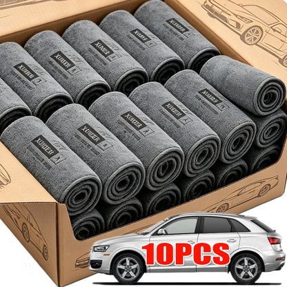 1-10PCS Car Wash Towel Ultra-fine Fiber Car Cleaning Cloth Soft Clean and Dry Cloth Edge Sealing Strong Water Absorption Rags