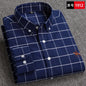 Casual cotton men's shirt slim fit horse logo bottom inch shirt Oxford spinning long sleeved striped shirt