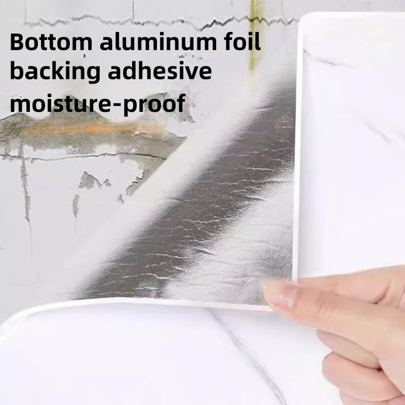 3D Wall Panels Self-Adhesive Wallpapers Marble Foam Thickened Wall Stickers for Ceiling Showers Bathrooms Living Room Decoration