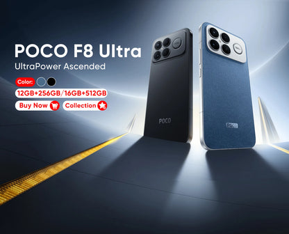 Global Version POCO F8 Ultra 5G Smartphone Snapdragon® 8 Elite Gen 5 6500mAh 100W HyperCharge 6.9" Eye-care AMOLED display NFC