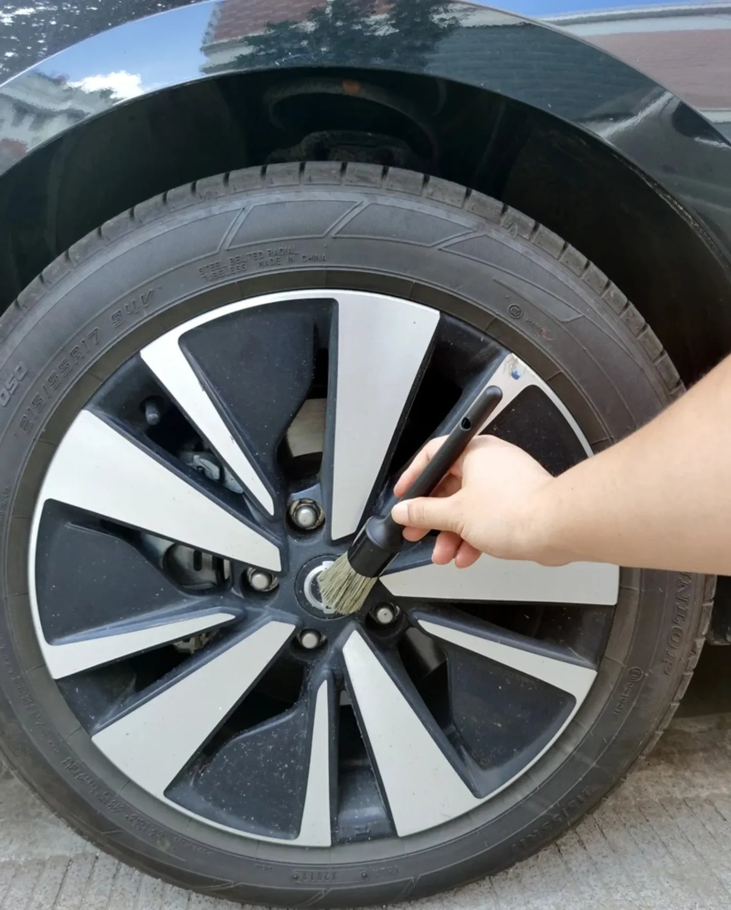 3/6Pcs Natural Boar Hair Car Detailing Brush Set Soft Bristle Car Cleaning Brush Kits Auto Tire Wheel Wash Exterior Accessories