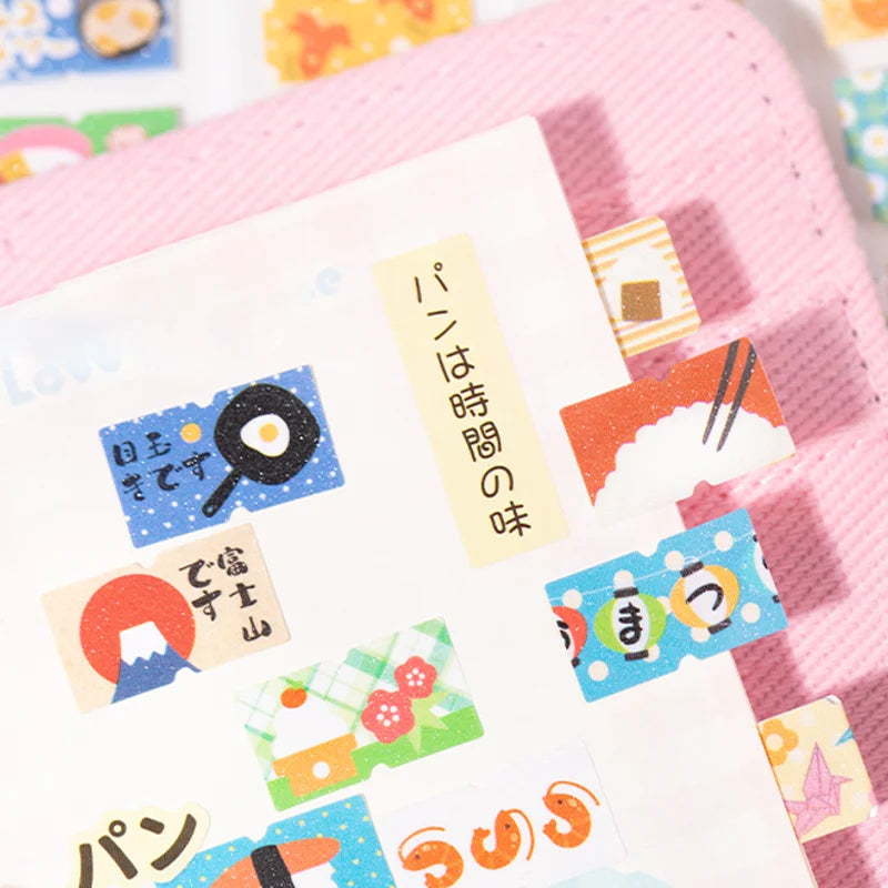 Mr.Paper Old Time Japanese Style Label Die Cut Tape scrapbooking washi tape DIY Handbook colourful tape Student Stationery Gift