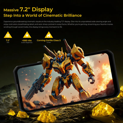 OUKITEL Rugged Phone WP60 5G 24GB(8+16) 256GB / 36GB(12+24) 512GB 7.2” HD+ 120Hz Smartphone 10000mAh 108MP Android 15 NFC