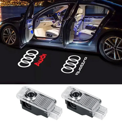 2pcs Car Door Welcome Lights Projector Ghost Shadow Lamp for Audi A1 A3 8P 8V A4 A5 A6 A7 A8 Q3 Q5 Q7 Q8 Sline TT Logo