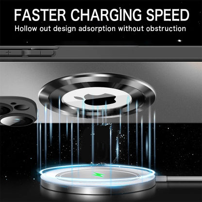 Tempered Glass Matte Magnetic For Magsafe Wireless Charging Case For iPhone 16 15 14 Pro Max Shockproof Soft Hard Bumper Cover