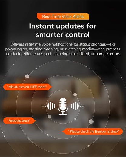 ILIFE V30 Robot Vacuum Cleaner, Laser Navigation, 10000Pa Suction, Up to 150min Runtime, APP Control, Customizable Cleaning, 2-in-1 Vacuum & Mop, No-Go Zones, Multi-Floor Mapping, Support Voice Assistance