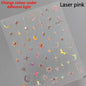 1pcs 5D Star Moon Nail Stickers Kawaii Pink Retro Bronzing Nail Art Sticker Decorations Decals DIY Adhesive Slider Accessories