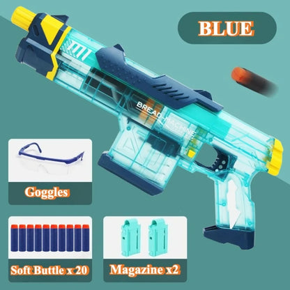 Manual Pull Loading Soft Bullet Toy Gun for Outdoor Shooting Battle Foam Dart Launcher with 2Pcs Magazine Christmas Gifts