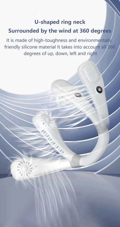 Lenovo Neck Bladeless Fan Mini Ultra Longlife Portablelazy Silent Fan Usb Charging Student Sports Office Multiple Home Scenarios