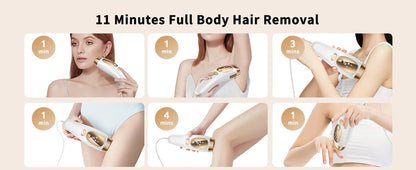Laser Hair Removal with Ice Cooling Care Function for Women Men Permanent,Unlimited Flashes Painless Epilator IPL Hair Remover