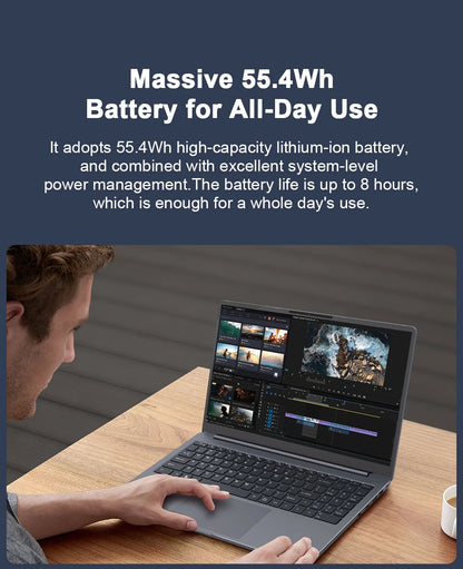 Ninkear A15 Pro Laptop 15.6 Inch FHD IPS AMD Ryzen 5 5500U 16GB RAM 512GB SSD Metal Notebook Fingerprint Unlock Backlit Keyboard WiFi 6 USB-C PD 65W Fast Charge Windows 11 Portable Computer EU Plug
