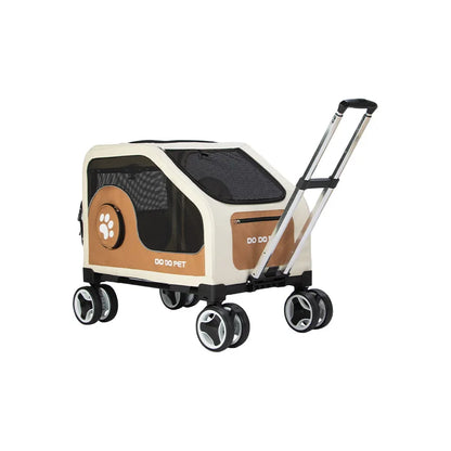 Large Space Foldable Pet Trolley Silent Wheel Pet Travel Box Portable Car Carrier Cage For Small Medium Dogs Cats Outdoor Trip