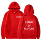 Custom logo printed men's women's casual hoodies, long sleeve hoodies autumn and winter, personalized street style sweatshirts.
