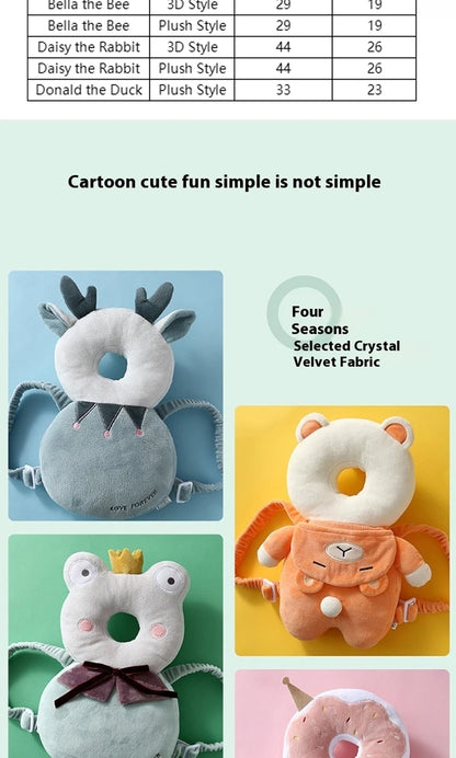 AIBEDILA Toddler Baby Head Protector Newborn Headrest Security Pillows Backpack Cartoon Kids Safe Learn to Walk Support Cushion