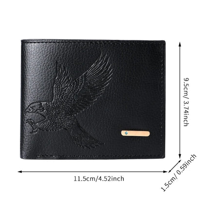 Short men's wallet thin 2024 new high-value eagle pattern student youth soft leather coin purse card package