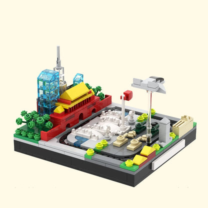 MOC Building Blocks Hand-Cranked Train Track Building Blocks Model Train Building Blocks Assembled Boys and Girls Toys Ornaments