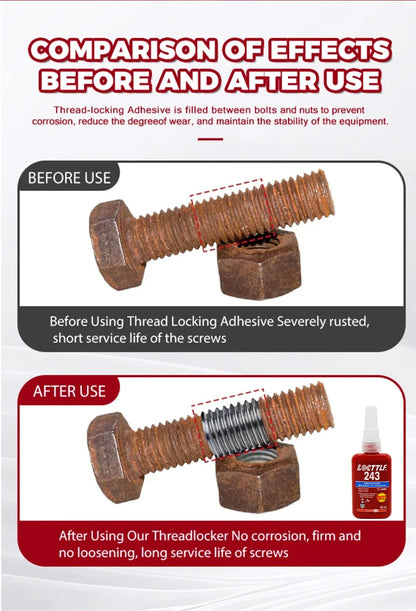 243 Blue Anaerobic Adhesive Medium Strength Threadlockers For All Metal Threaded Components Removable Waterproof 50ML