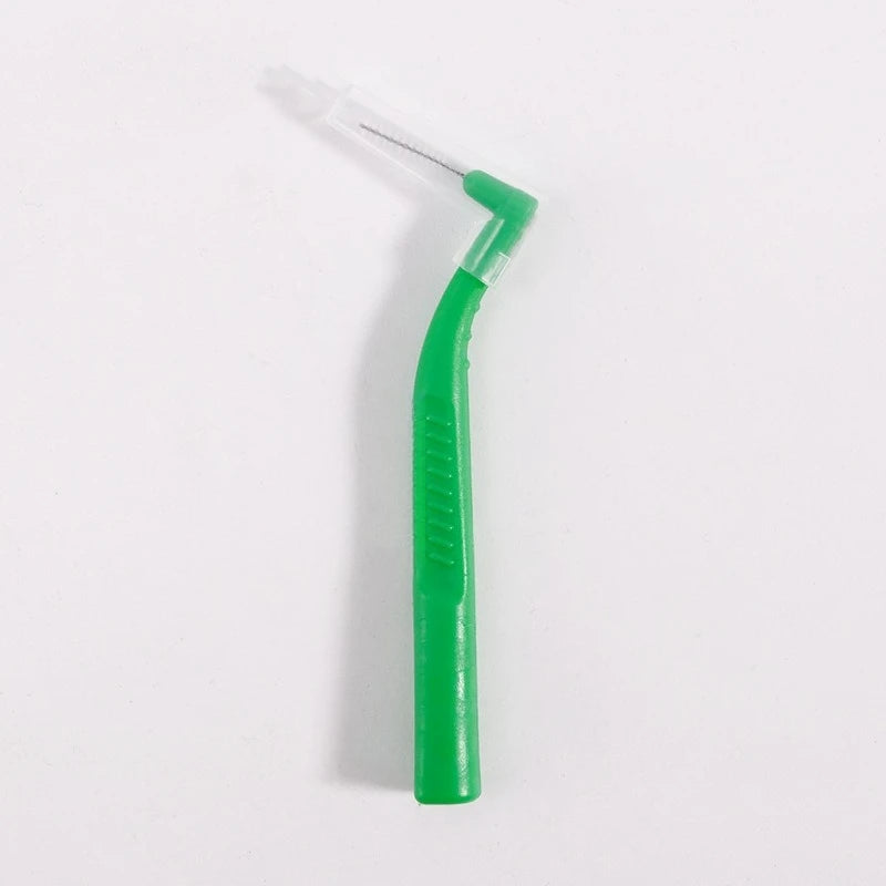 100pcs L-Shape Interdental Brush Wire Orthodontic Interdental Brush Orthodontic Toothbrush Soft Bristle Oral Care
