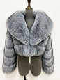 ZADORIN Luxury Big Collar Spliced Cropped Faux Fur Coat Woman Clothing Thicken Furry Faux Fur Jacket Winter Fur Coats Top Mujer