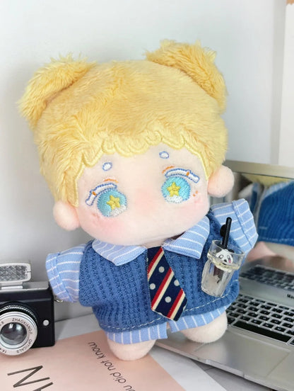 10cm Doll Clothes Blue Brown Changing Dress Game Doll Blouse Pants Suit Photo Prop Playing House Mini Shirt Necktie Pants Toy