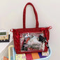 New Y2K Cute Japanese Ita Bag Lolita Girl Transparent Shoulder Tote Bag Large Capacity Crossbody Casual Bag DIY Display Handbags