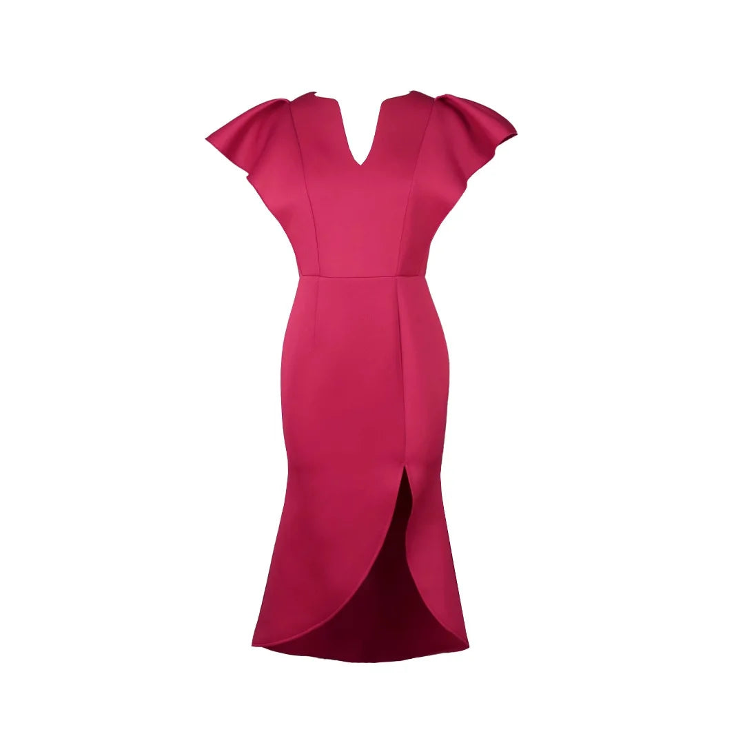 dresses for women's dress V-neck short-sleeved evening dress with ruffled edges summer formal prom elegant party dresses hxy303