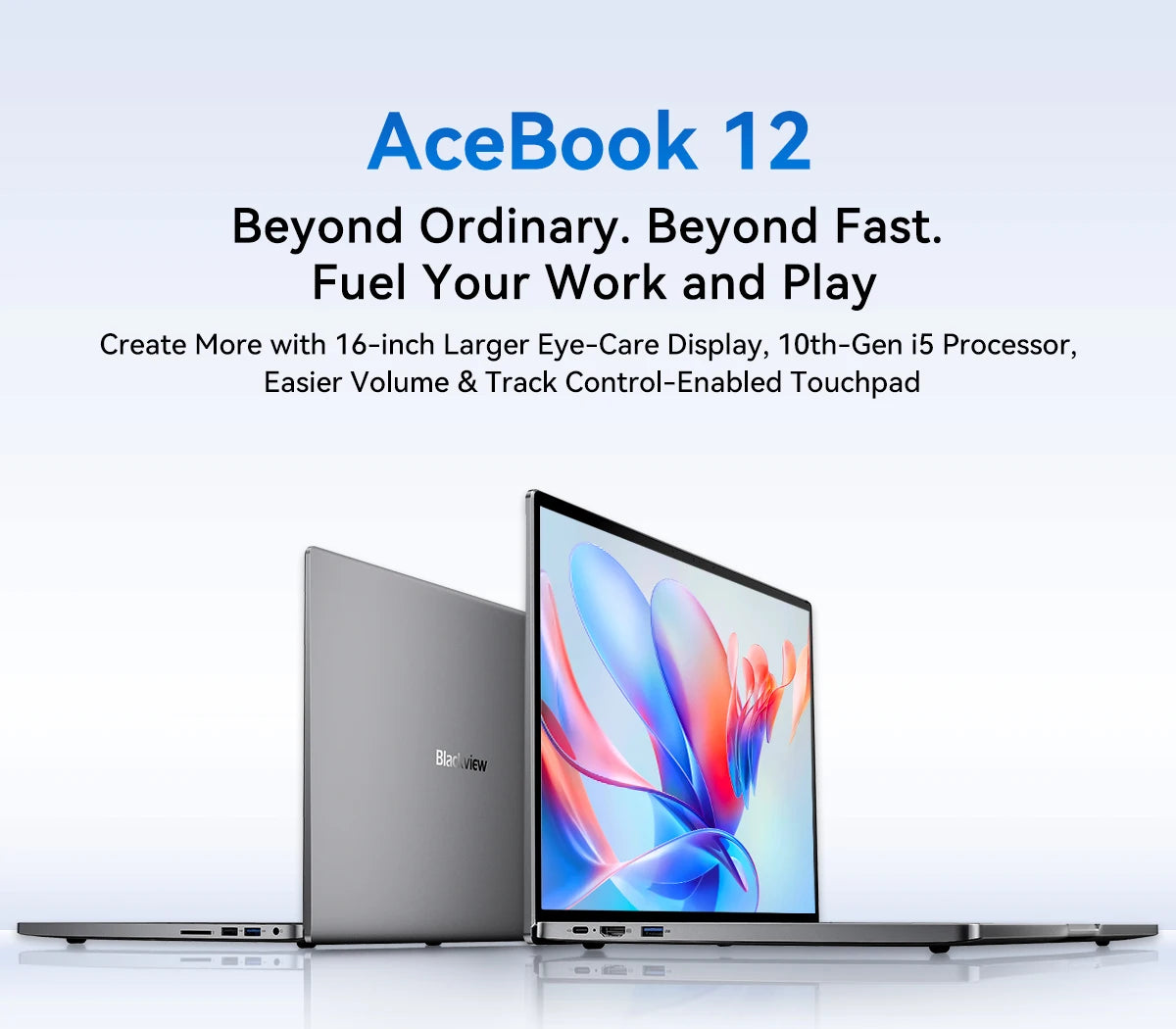 Blackview Acebook 12 Win 11 Pro Laptop 16'' 1920*1200 Display, Intel I5-1030NG7 Notebook, 16GB 512GB, 5000mAh