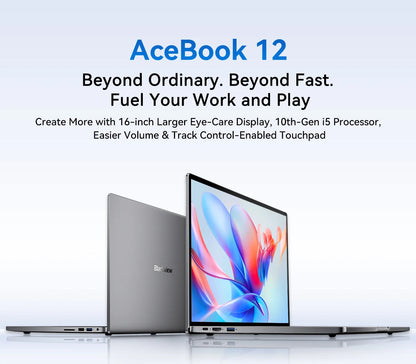 Blackview Acebook 12 Win 11 Pro Laptop 16'' 1920*1200 Display, Intel I5-1030NG7 Notebook, 16GB 512GB, 5000mAh