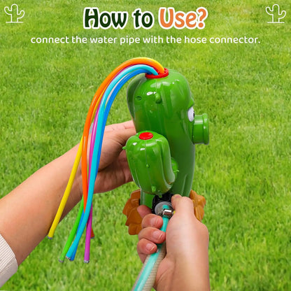 Cactus Sprinkler Water Spray Toy Garden Water Toys Outdoor Backyard Summer Yard Cartoon Splash Sprinkler Baby Bath Toy for Kids