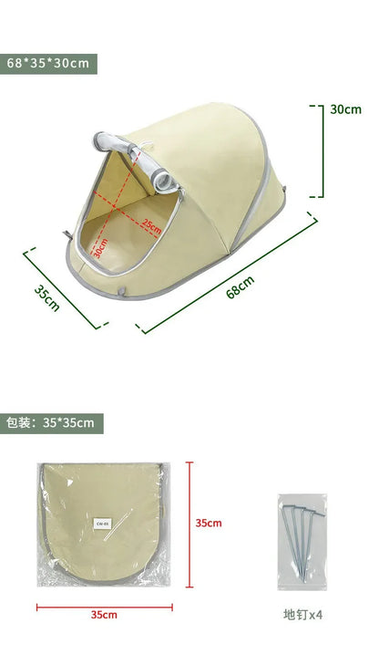 Pet Tent Portable Outdoor Camping Sun Protection Shelter for Puppy Kitten Small Animals Foldable Breathable Mesh House Travel