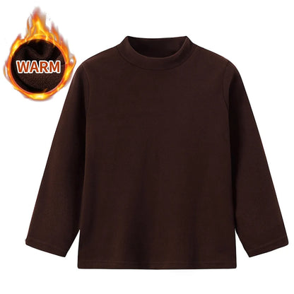 1/3/4 Pcs Children's Mid-collar Bottoming Shirt in Autumn And Winter Solid Color Joker Girls' Long sleeve T-shirt Boys' Casual S