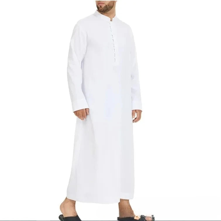 Men's2026 Loose Standing Collar Muslim Robes New Ethnic Round Collar Hui Robes Arab Middle East Men's Clothing Men Vintage Top