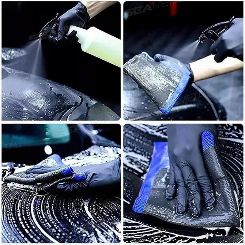 SEAMETAL 1/2pcs Car Cleaning Towel Magic Clay Cloth for Car Detailing with Blue Clay Bar Towel Washing Tool Car Accessories