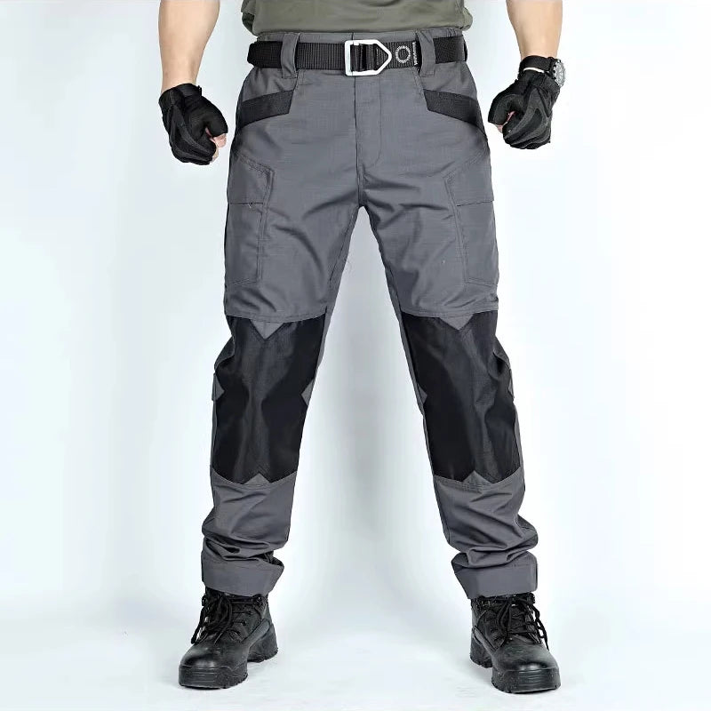 Men's Tactical Pants Outdoor Multi-functional Training Pants with Pockets Waterproof Quick-drying Cargo Pants