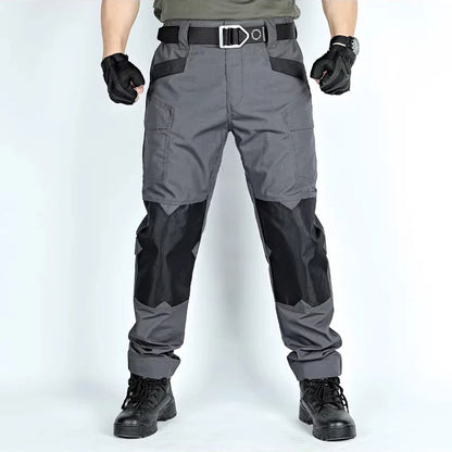 Men's Tactical Pants Outdoor Multi-functional Training Pants with Pockets Waterproof Quick-drying Cargo Pants