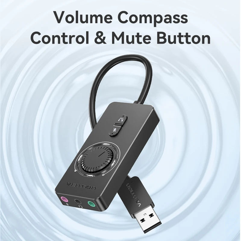 Vention USB External Sound Card USB to 3.5mm Audio Adapter USB to Earphone Microphone for Macbook Computer Laptop PS4 Sound Card