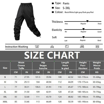 Men's Joggers Pants Loose Drawstring Long Pants Men Multi-pocket Sweatpants Casual Cargo Trousers For Men Fitness