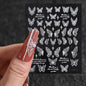 5D Hibiscus Flower Nail Embossed Sticker Acrylic Pink White Gold Petal Leaf Adhesive Decal Butterfly Dragon Floral Elegant Decor