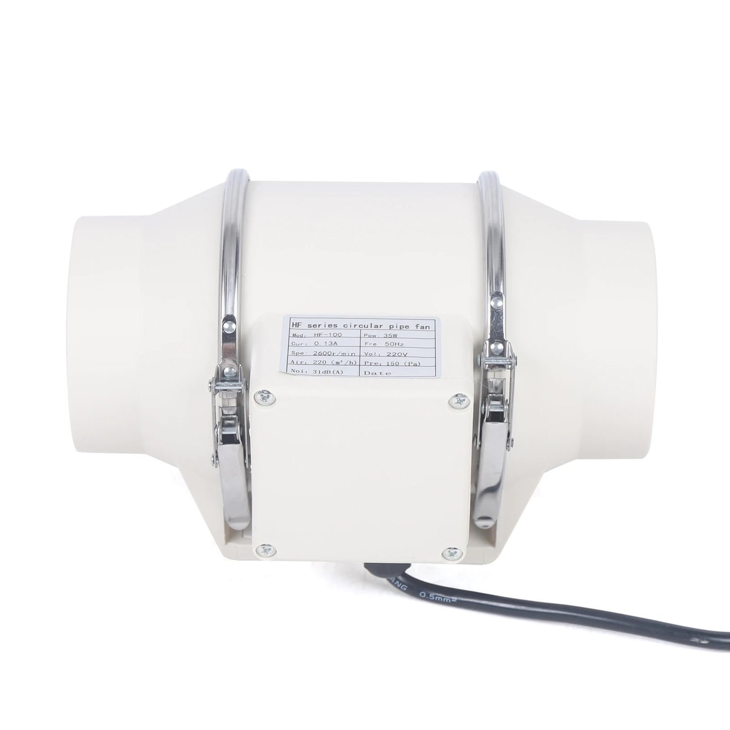 220V Exhaust Fan Silent Duct Ventilation Fan 2600RPM Duct Fan Pipe Extractor for Kitchen Bathroom Toilet (HF-100/HF-150/HF-200)