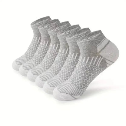 12Pairs High Qualit Athletic Socks Men's Ankle Socks Running Cyclling Waist Honeycomb Design And Firm Sports Leisure Socks Gifts