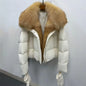 Women's winter jacket New detachable fox fur collar down coats for winter 2025 white duck down filled warm thick coat outerwears