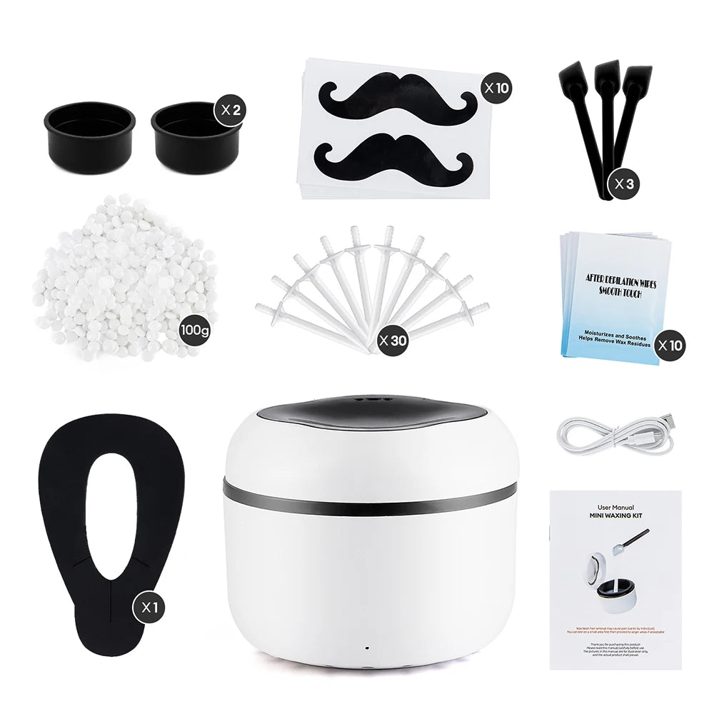 40g Mini Silicone Bowl Wax Heater Waxing Kit Hair Removal Wax-melt Machine Wax Bean Depilatory Wax Warmer Wax Heating Pot Melter