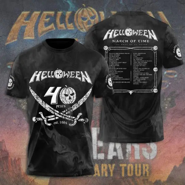 Classic Rock Helloween T-shirts Male 3D Print Men Women Hip Hop Trend Short Sleeve TShirt Street Loose Parent-child Short Sleev