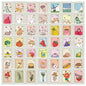 50pcs Small Fresh Stamp Art Stickers Aesthetic Phone Bike Wall Scrapbook Motorcycle Waterproof Cartoon Sticker For Toys Gifts