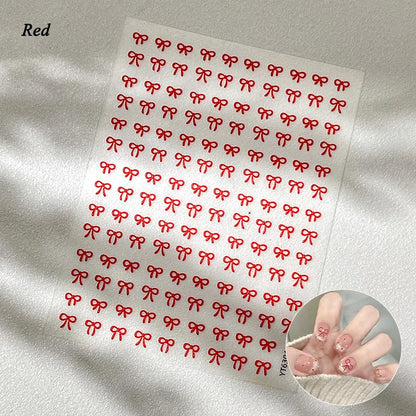 3D White Bowknot Flower Nail Art Sticker Ultra-thin Self-Adhesive Slider Summer Nail Art Decal Decoration DIY Manicure Accesorie
